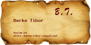 Berke Tibor névjegykártya