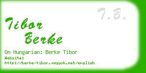 tibor berke business card